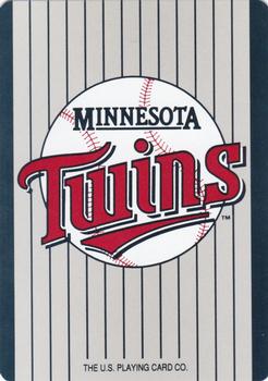 1992 U.S. Playing Card Co. Minnesota Twins Playing Cards #A♥ Kirby Puckett Back