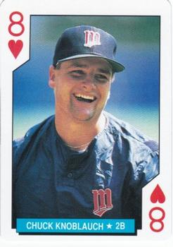 1992 U.S. Playing Card Co. Minnesota Twins Playing Cards #8♥ Chuck Knoblauch Front