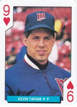 1992 U.S. Playing Card Co. Minnesota Twins Playing Cards #9♥ Kevin Tapani Front