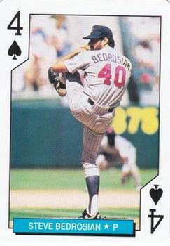 1992 U.S. Playing Card Co. Minnesota Twins Playing Cards #4♠ Steve Bedrosian Front