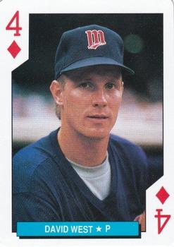 1992 U.S. Playing Card Co. Minnesota Twins Playing Cards #4♦ David West Front