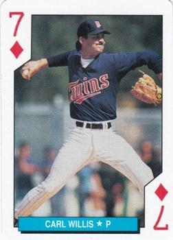 1992 U.S. Playing Card Co. Minnesota Twins Playing Cards #7♦ Carl Willis Front