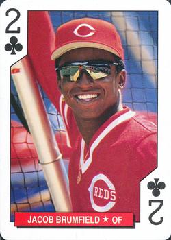 1993 Bicycle Cincinnati Reds Playing Cards #2♣ Jacob Brumfield Front