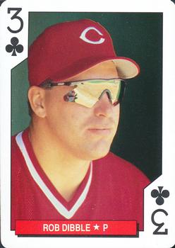 1993 Bicycle Cincinnati Reds Playing Cards #3♣ Rob Dibble Front
