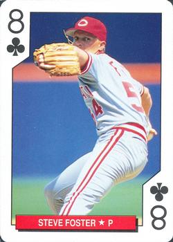 1993 Bicycle Cincinnati Reds Playing Cards #8♣ Steve Foster Front