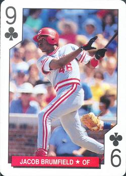 1993 Bicycle Cincinnati Reds Playing Cards #9♣ Jacob Brumfield Front