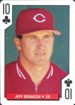 1993 Bicycle Cincinnati Reds Playing Cards #10♣ Jeff Branson Front