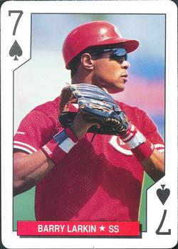 1993 Bicycle Cincinnati Reds Playing Cards #7♠ Barry Larkin Front