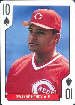 1993 Bicycle Cincinnati Reds Playing Cards #10♠ Dwayne Henry Front