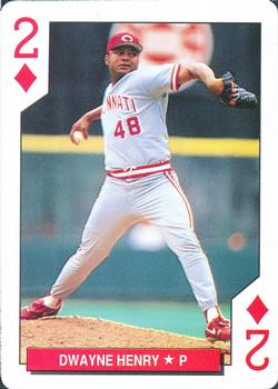 1993 Bicycle Cincinnati Reds Playing Cards #2♦ Dwayne Henry Front