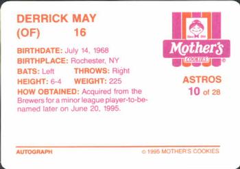 1995 Mother's Cookies Houston Astros #10 Derrick May Back