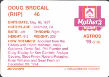 1995 Mother's Cookies Houston Astros #19 Doug Brocail Back