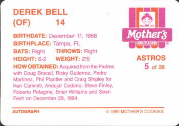 1995 Mother's Cookies Houston Astros #5 Derek Bell Back