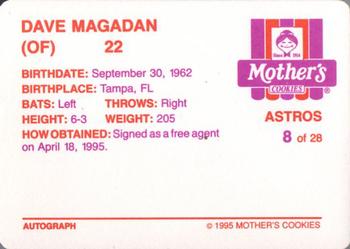 1995 Mother's Cookies Houston Astros #8 Dave Magadan Back