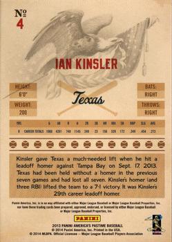 2013 Panini America's Pastime #4 Ian Kinsler Back
