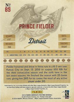 2013 Panini America's Pastime #85 Prince Fielder Back