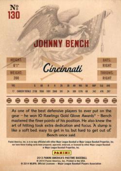 2013 Panini America's Pastime #130 Johnny Bench Back