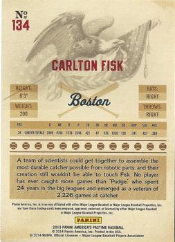 2013 Panini America's Pastime #134 Carlton Fisk Back