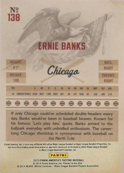 2013 Panini America's Pastime #138 Ernie Banks Back
