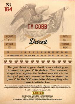 2013 Panini America's Pastime #164 Ty Cobb Back