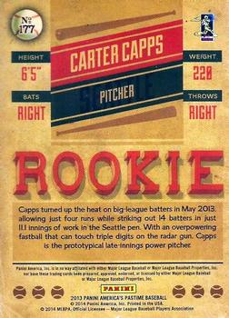 2013 Panini America's Pastime #177 Carter Capps Back