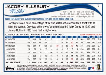 2014 Topps Opening Day #7 Jacoby Ellsbury Back