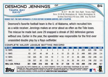 2014 Topps Opening Day #84 Desmond Jennings Back