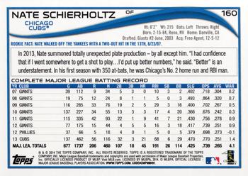 2014 Topps Opening Day #160 Nate Schierholtz Back