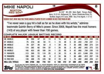 2014 Topps Opening Day #8 Mike Napoli Back