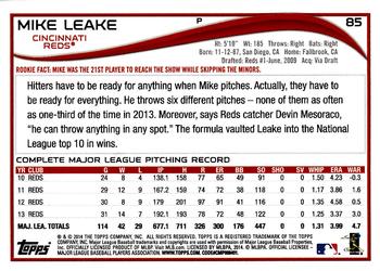 2014 Topps Opening Day #85 Mike Leake Back