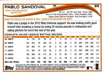 2014 Topps Opening Day #99 Pablo Sandoval Back