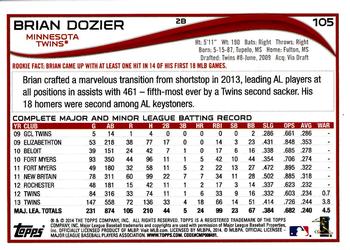 2014 Topps Opening Day #105 Brian Dozier Back