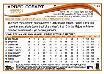 2014 Topps Opening Day #139 Jarred Cosart Back