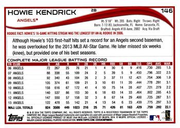 2014 Topps Opening Day #146 Howie Kendrick Back