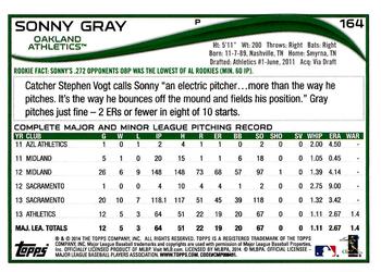 2014 Topps Opening Day #164 Sonny Gray Back