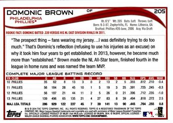 2014 Topps Opening Day #205 Domonic Brown Back