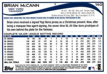 2014 Topps Opening Day #140 Brian McCann Back