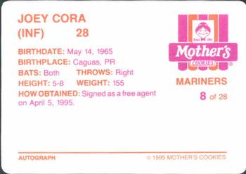 1995 Mother's Cookies Seattle Mariners #8 Joey Cora Back