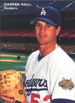 1996 Mother's Cookies Los Angeles Dodgers #24 Darren Hall Front