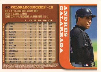 1997 Bowman Chrome #45 Andres Galarraga Back