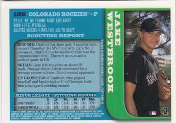 1997 Bowman Chrome #186 Jake Westbrook Back