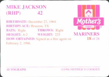 1996 Mother's Cookies Seattle Mariners #18 Mike Jackson Back