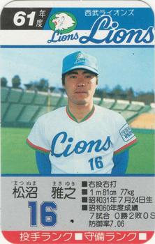 1986 Takara Seibu Lions #NNO Masayuki Matsunuma Front