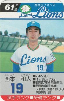 1986 Takara Seibu Lions #NNO Kazuhito Nishimoto Front