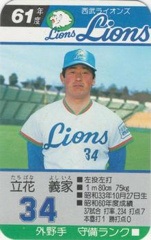 1986 Takara Seibu Lions #NNO Yoshiie Tachibana Front