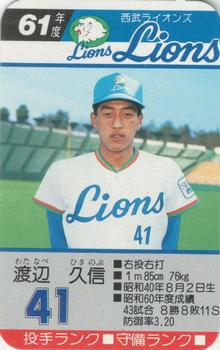 1986 Takara Seibu Lions #NNO Hisanobu Watanabe Front