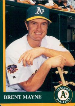 1997 Mother's Cookies Oakland Athletics #17 Brent Mayne Front