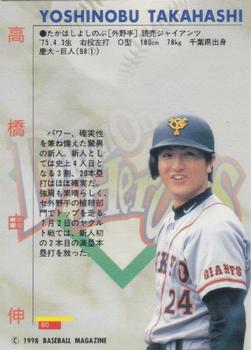 1998 BBM Diamond Heroes #80 Yoshinobu Takahashi Back