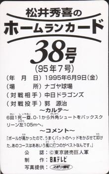 1995 NTV Hideki Matsui Homerun Cards #38 Hideki Matsui Back