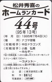 1995 NTV Hideki Matsui Homerun Cards #44 Hideki Matsui Back